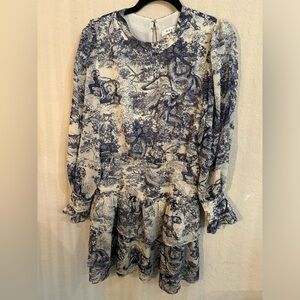 Blue foral mini dress